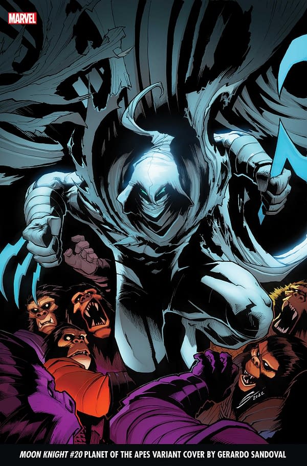 Cover image for MOON KNIGHT 20 SANDOVAL PLANET OF THE APES VARIANT