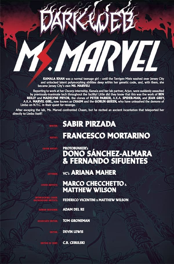 Interior preview page from DARK WEB: MS. MARVEL #2 MARCO CHECCHETTO COVER