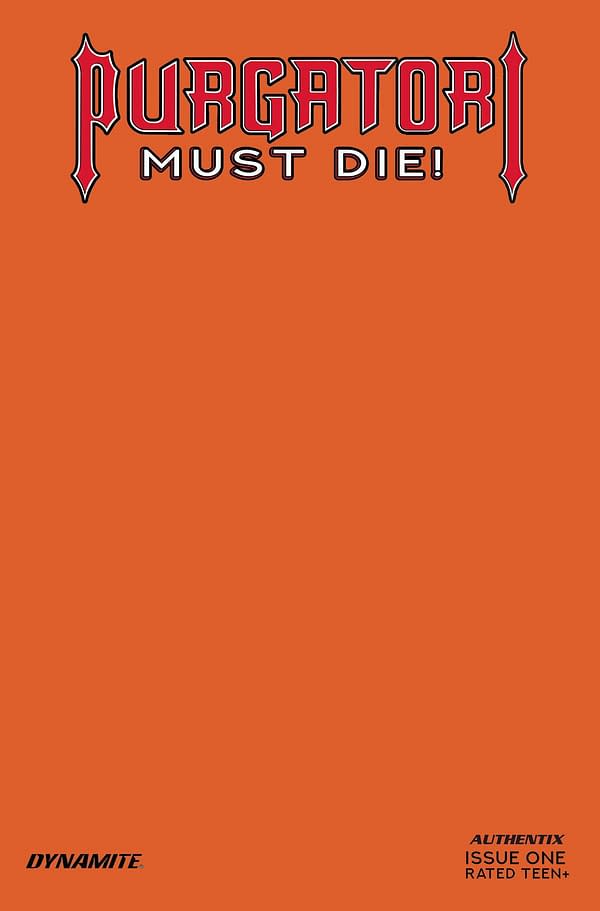 Cover image for PURGATORI MUST DIE #1 CVR Q FOC HELLFIRE ORANGE BLANK AUTHEN