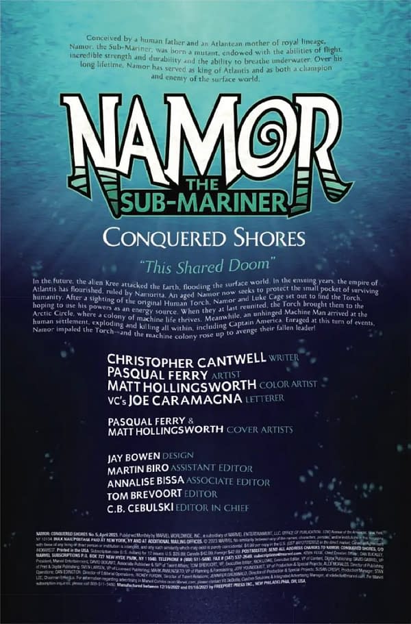 Interior preview page from NAMOR THE SUB-MARINER: CONQUERED SHORES #5 PASQUAL FERRY COVER