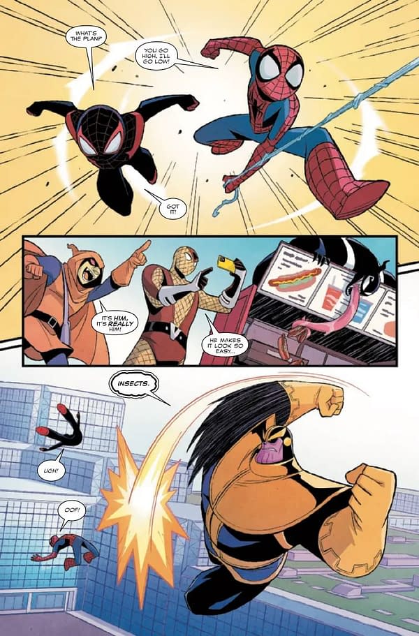 Interior preview page from PETER PARKER & MILES MORALES: SPIDER-MEN - DOUBLE TROUBLE #4 GURIHIRU COVER