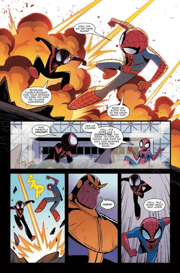 Interior preview page from PETER PARKER & MILES MORALES: SPIDER-MEN - DOUBLE TROUBLE #4 GURIHIRU COVER