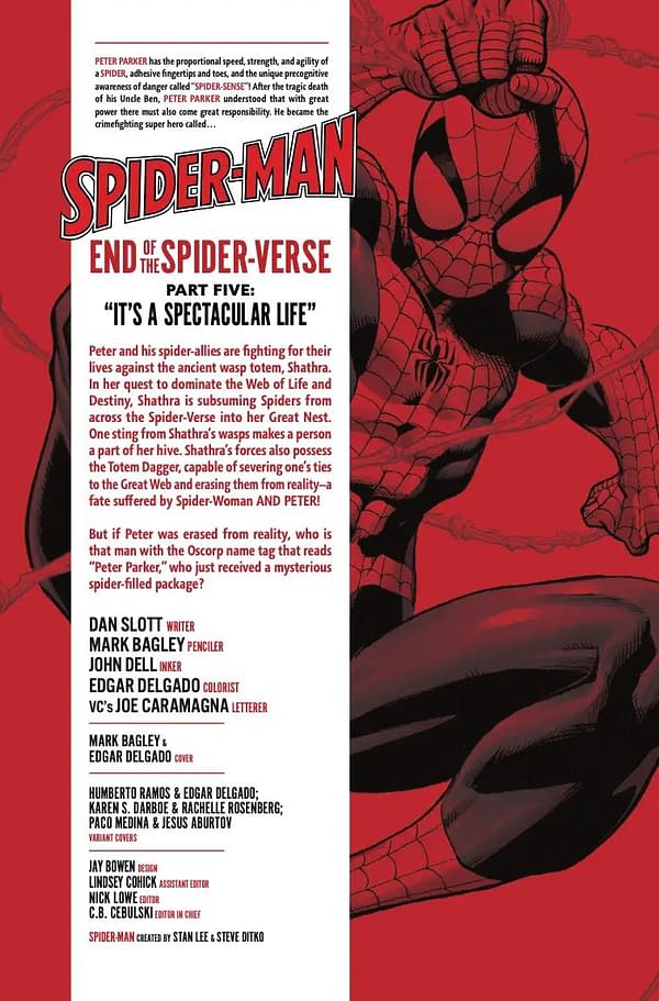 Interior preview page from SPIDER-MAN #5 MARK BAGLEY COVER