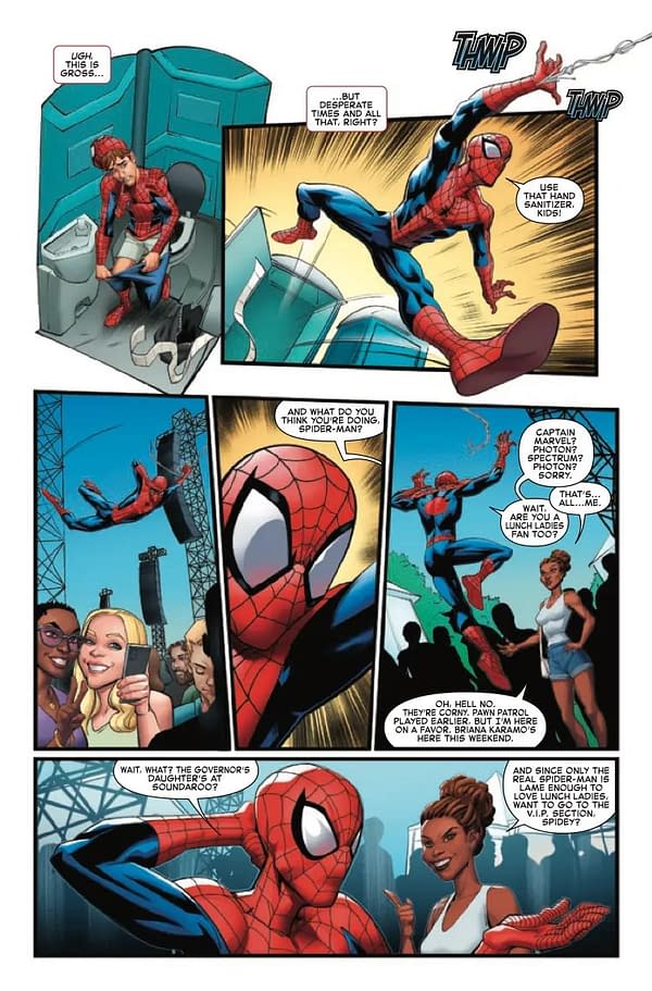 Interior preview page from SPIDER-MAN #5 MARK BAGLEY COVER