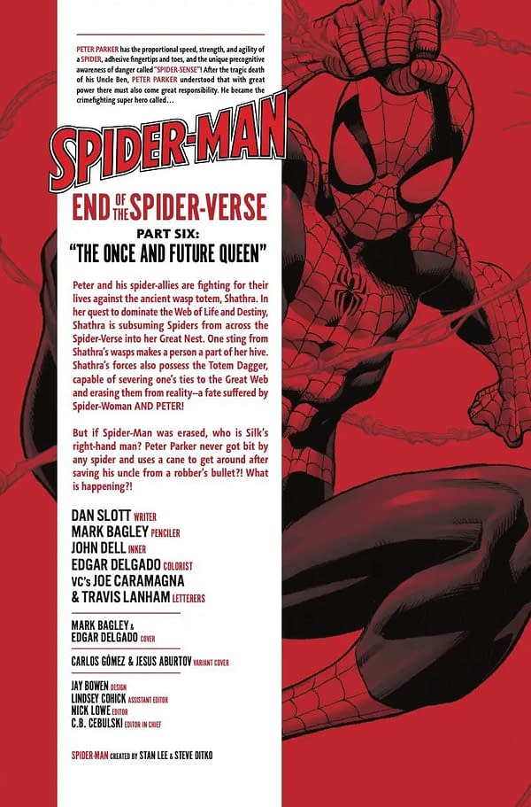 Interior preview page from SPIDER-MAN #6 MARK BAGLEY COVER