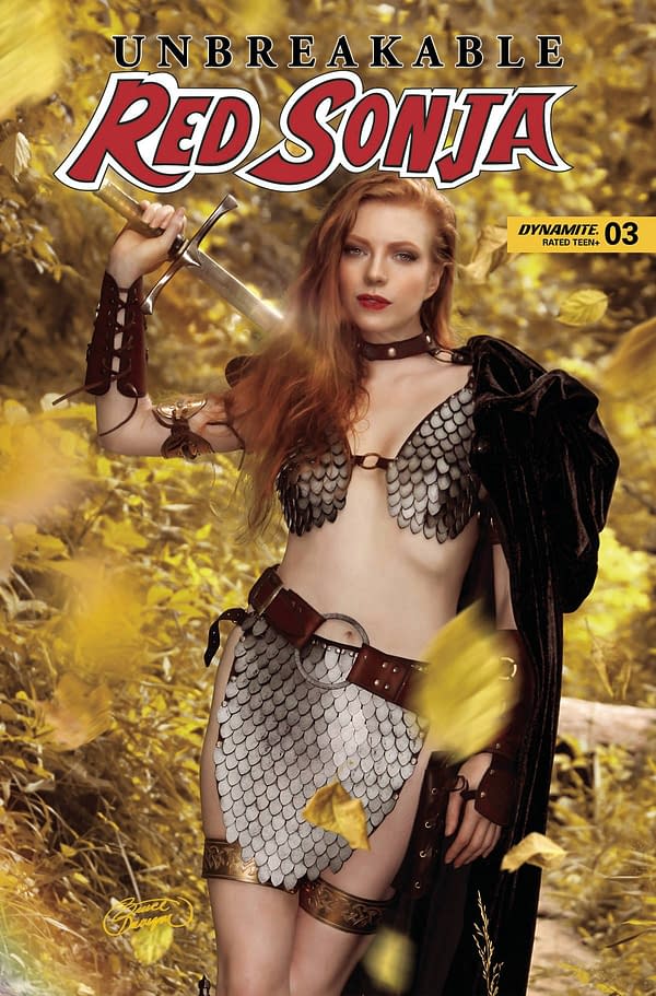 Cover image for UNBREAKABLE RED SONJA #3 CVR E COSPLAY