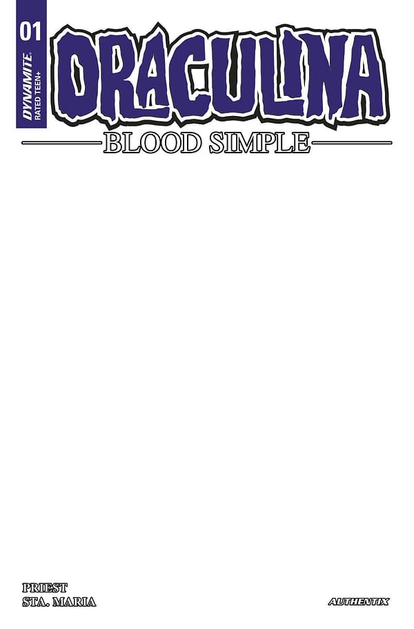 Cover image for DRACULINA BLOOD SIMPLE #1 CVR V FOC WHITE BLANK AUTHENTIX