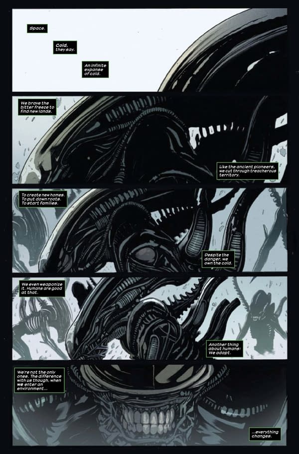 Interior preview page from ALIEN #1 DIKE RUAN COVER