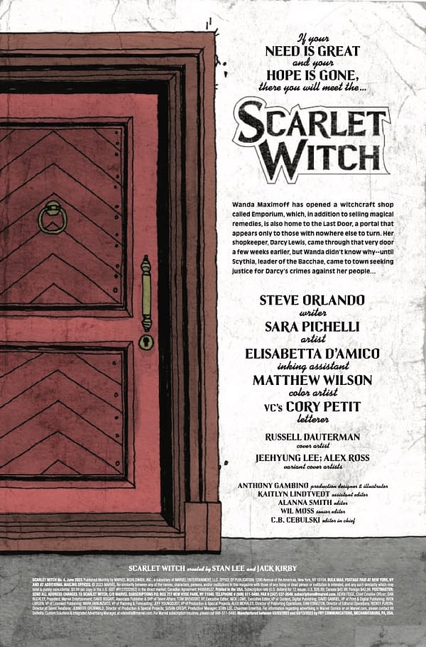 Interior preview page from SCARLET WITCH #4 RUSSELL DAUTERMAN COVER