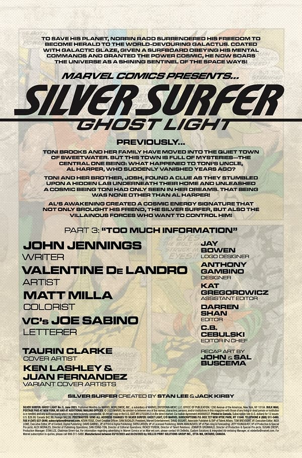 Interior preview page from SILVER SURFER: GHOST LIGHT #3 TAURIN CLARKE COVER