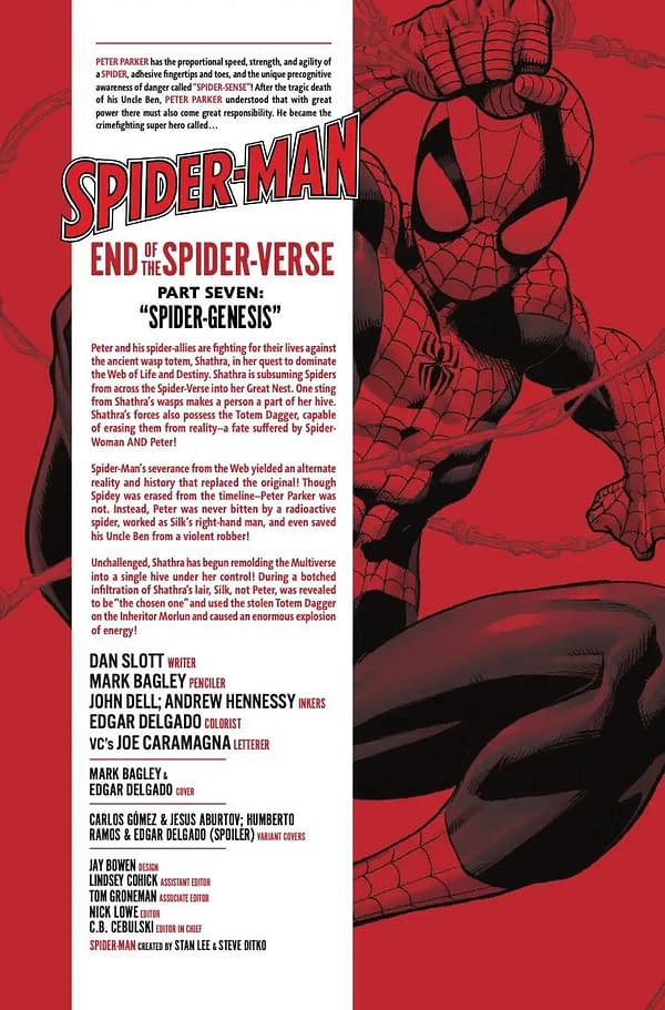 Interior preview page from SPIDER-MAN #7 MARK BAGLEY COVER