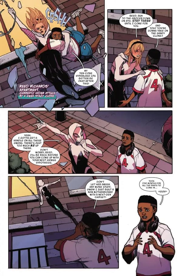Interior preview page from SPIDER-GWEN: SHADOW CLONES #2 DAVID NAKAYAMA COVER