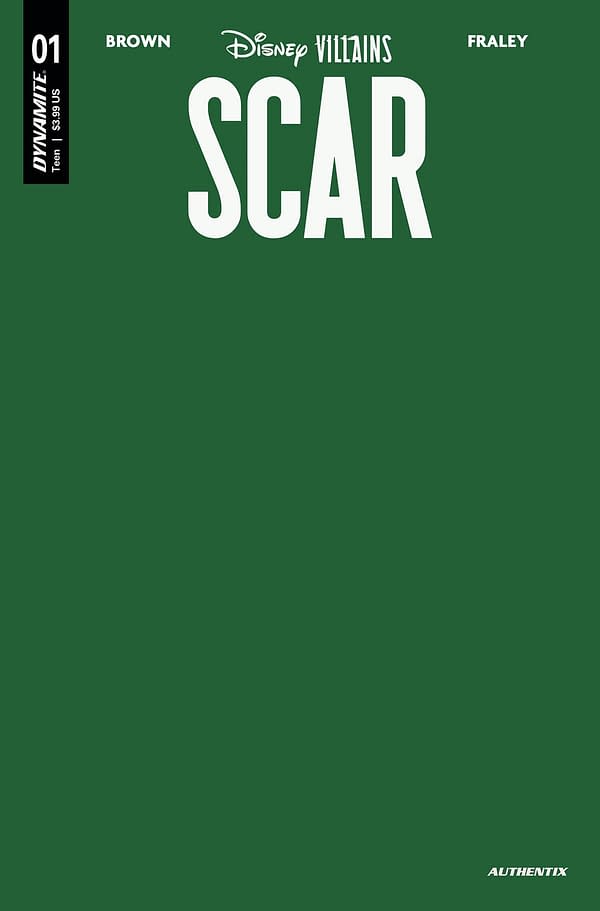 Cover image for DISNEY VILLAINS SCAR #1 CVR W JUNGLE GREEN BLANK AUTHENTIX