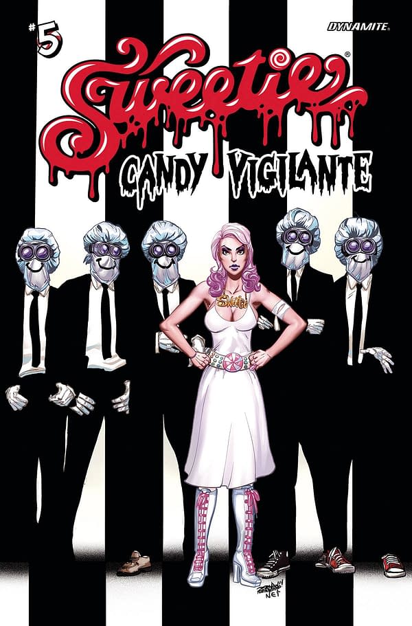 Cover image for SWEETIE CANDY VIGILANTE #5 CVR G FOC BONUS ROCK ALBUM HOMAGE