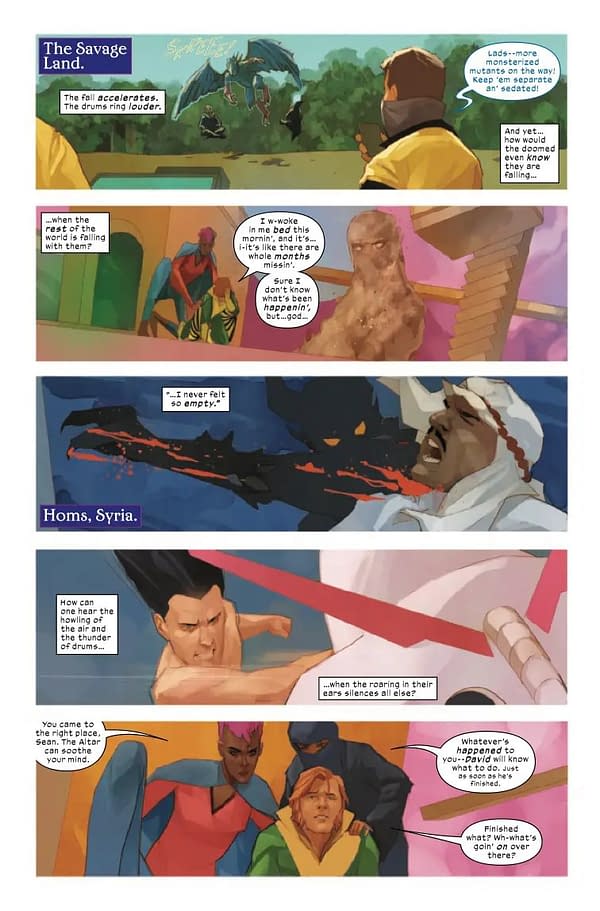 Interior preview page from X-MEN: BEFORE THE FALL - SONS OF X #1 PHIL NOTO COVER