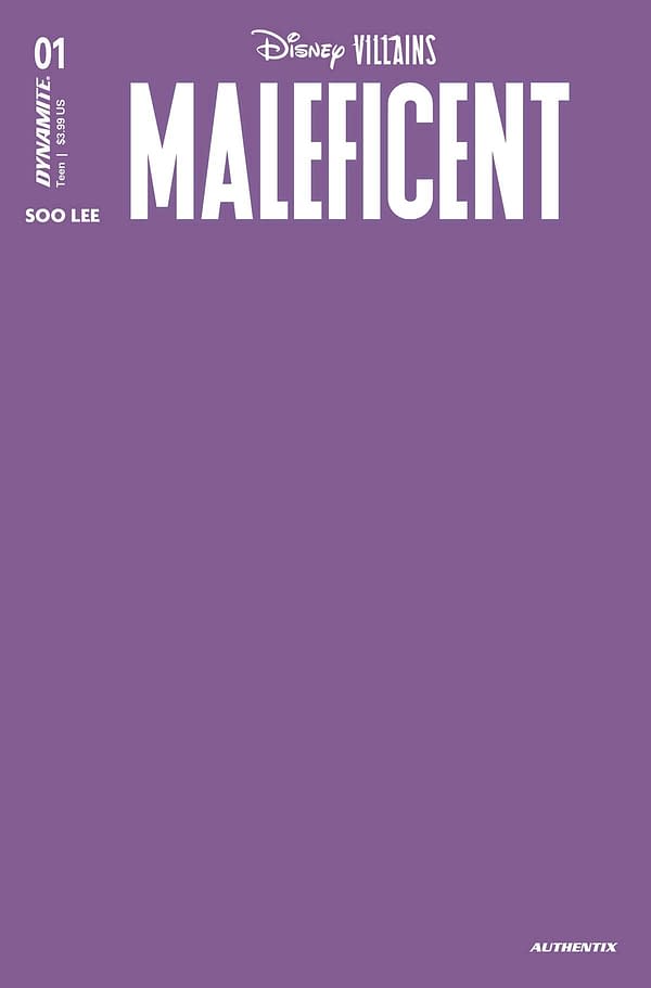 Cover image for DISNEY VILLAINS MALEFICENT #1 CVR X FOC PURPLE BLANK AUTHENT