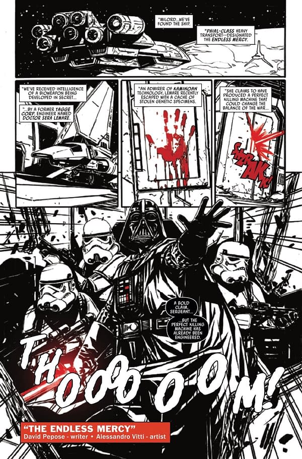 Interior preview page from STAR WARS: DARTH VADER - BLACK WHITE AND RED #2 ADAM KUBERT COVER