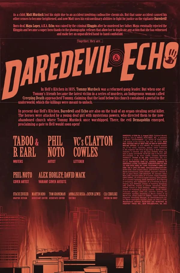 Interior preview page from DAREDEVIL AND ECHO #2 PHIL NOTO COVER