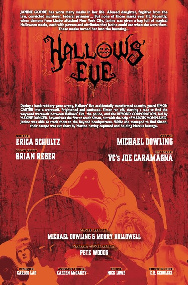 Interior preview page from HALLOW'S EVE #4 MICHAEL DOWLING COVER