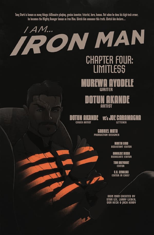Interior preview page from I AM IRON MAN #4 DOTUN  AKANDE COVER
