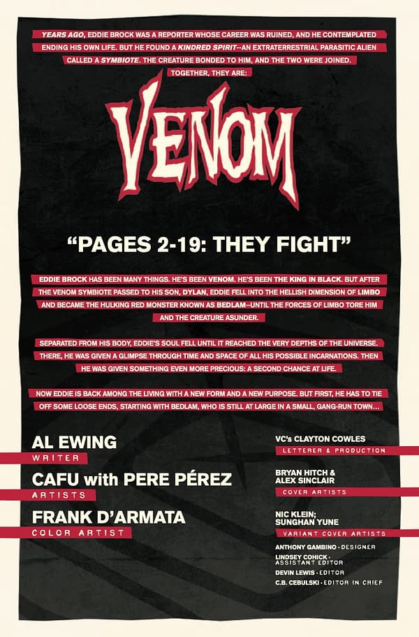 Interior preview page from VENOM #21 BRYAN HITCH COVER