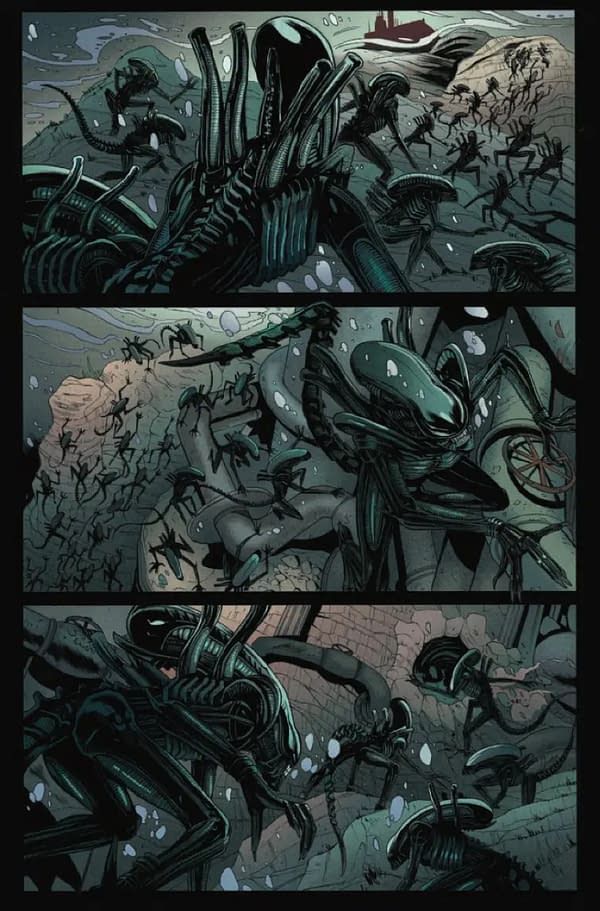 Interior preview page from ALIEN #4 DIKE RUAN COVER