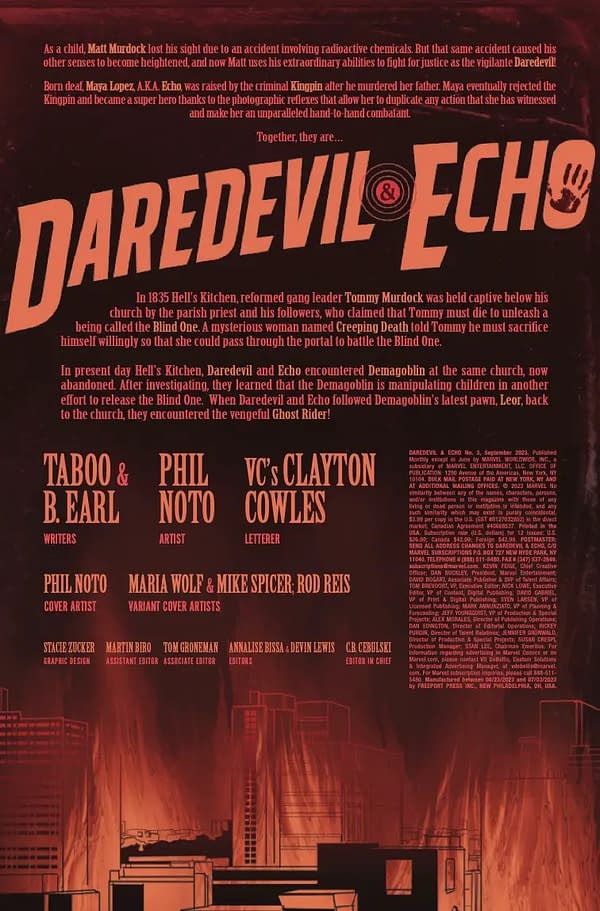 Interior preview page from DAREDEVIL AND ECHO #3 PHIL NOTO COVER
