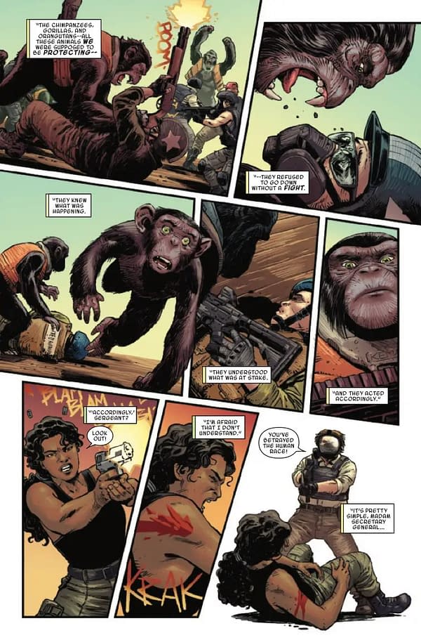 Interior preview page from PLANET OF THE APES #4 JOSHUA CASSARA COVER