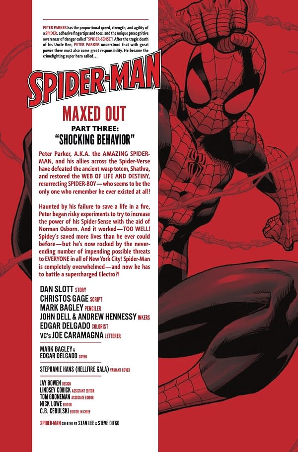 Interior preview page from SPIDER-MAN #10 MARK BAGLEY COVER