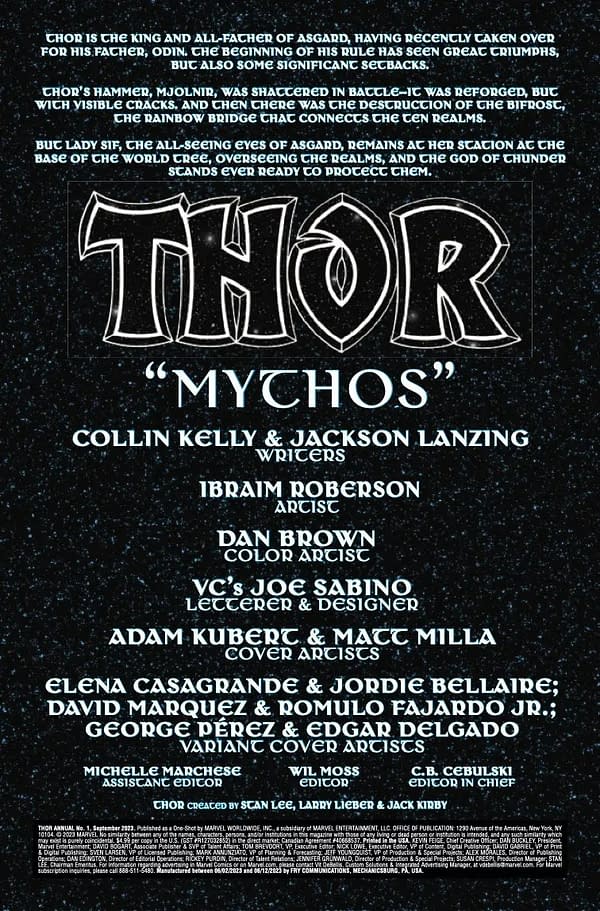 Interior preview page from THOR ANNUAL #1 ADAM KUBERT COVER