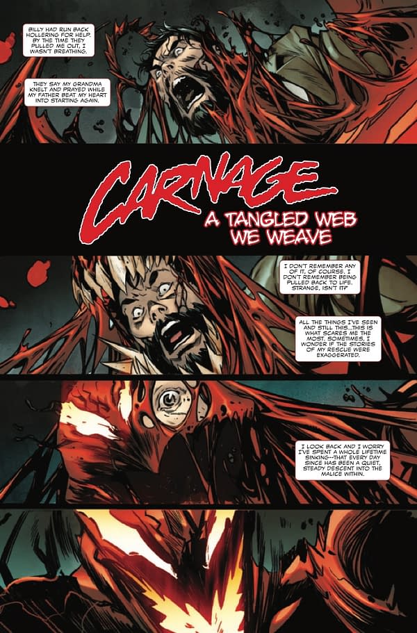 Interior preview page from WEB OF CARNAGE #1 KENDRICK "KUNKKA" LIM COVER