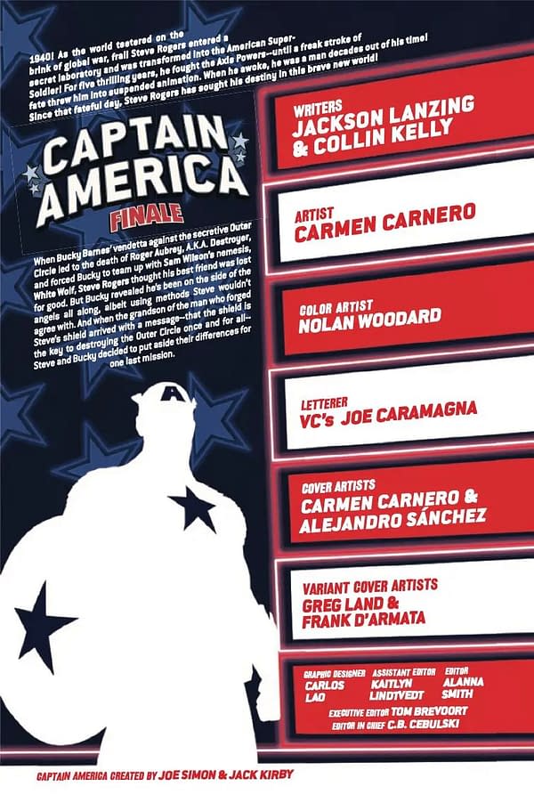 Interior preview page from CAPTAIN AMERICA FINALE #1 CARMEN CARNERO COVER
