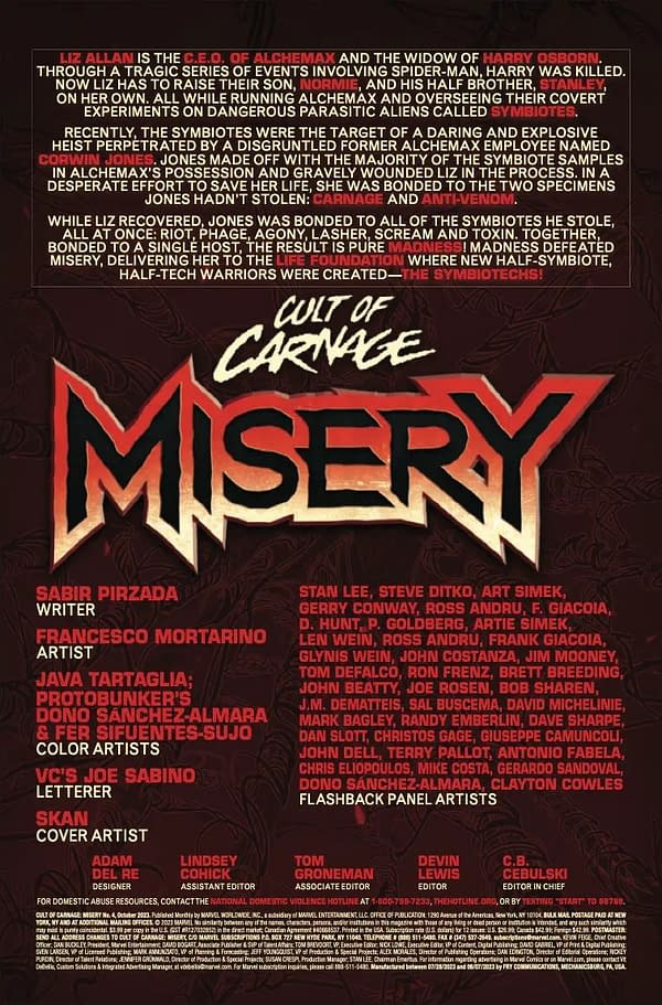 Interior preview page from CULT OF CARNAGE: MISERY #4 SKAN COVER