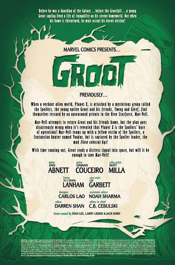 Interior preview page from GROOT #4 LEE GARBETT COVER
