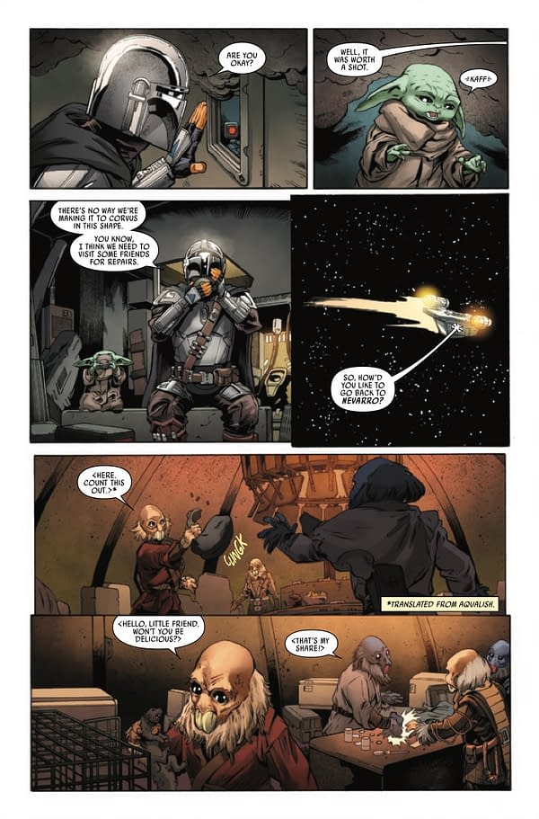 Interior preview page from STAR WARS: THE MANDALORIAN SEASON 2 #4 GIUSEPPE CAMUNCOLI COVER