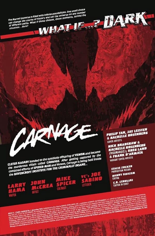 Interior preview page from WHAT IF DARK CARNAGE #1 PHILIP TAN COVER