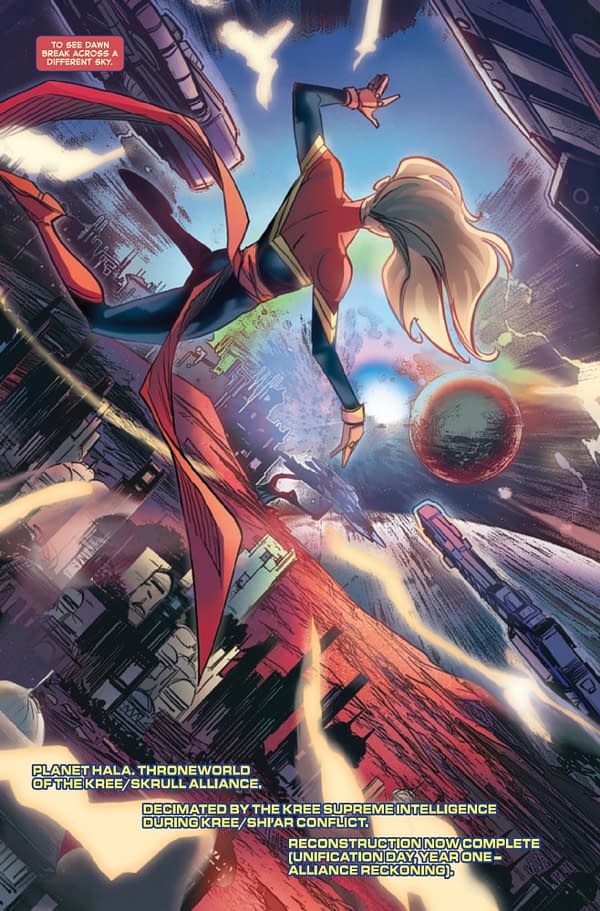 Interior preview page from 75960620575200111 CAPTAIN MARVEL: ASSAULT ON EDEN #1 CARLOS GOMEZ COVER, by Anthony Oliveiria & Maria Frohlich & Eleonora Carlini & Carlos Gomez, in stores Wednesday, October 11, 2023 from marvel
