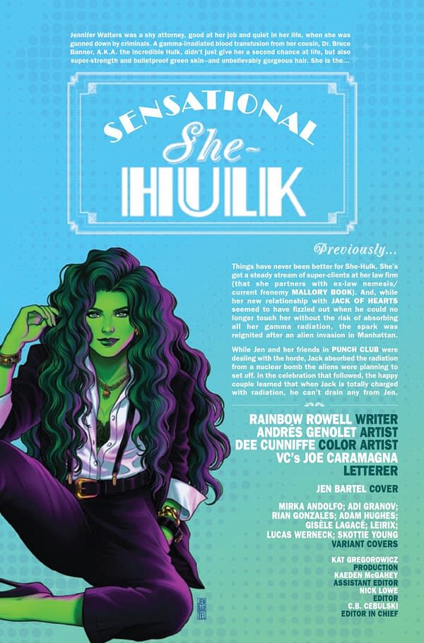 Interior preview page from SENSATIONAL SHE-HULK #1 JEN BARTEL COVER