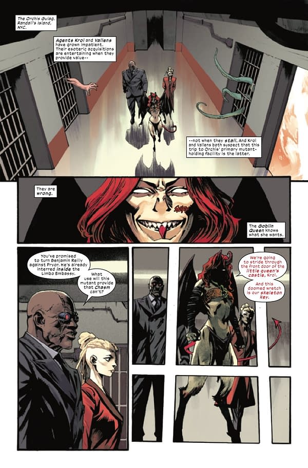 Interior preview page from DARK X-MEN #4 STEPHEN SEGOVIA COVER