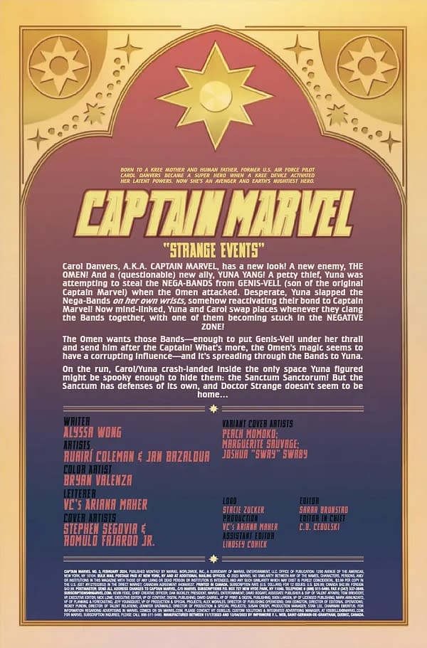 Interior preview page from CAPTAIN MARVEL #3 STEPHEN SEGOVIA COVER