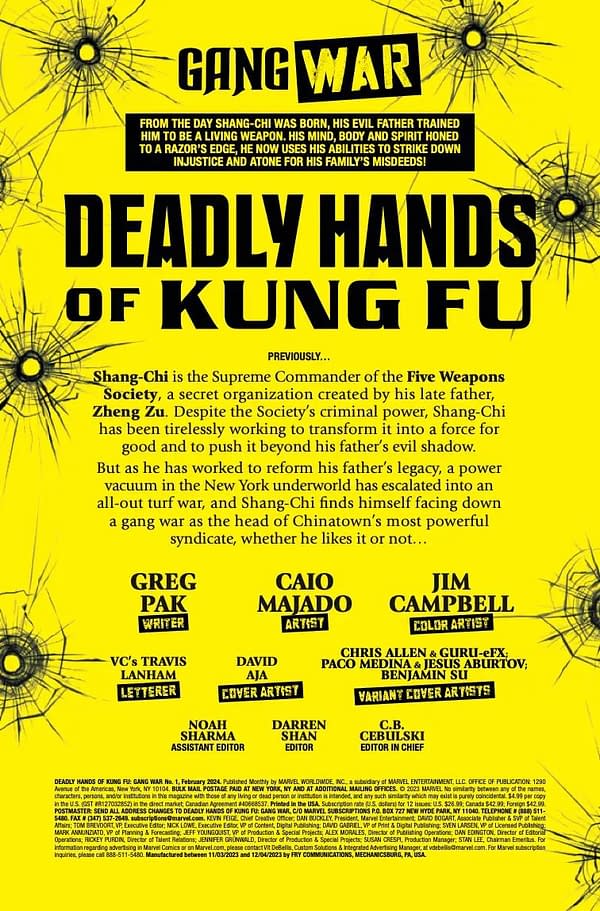 Interior preview page from DEADLY HANDS OF KUNG FU: GANG WAR #1 DAVID AJA COVER