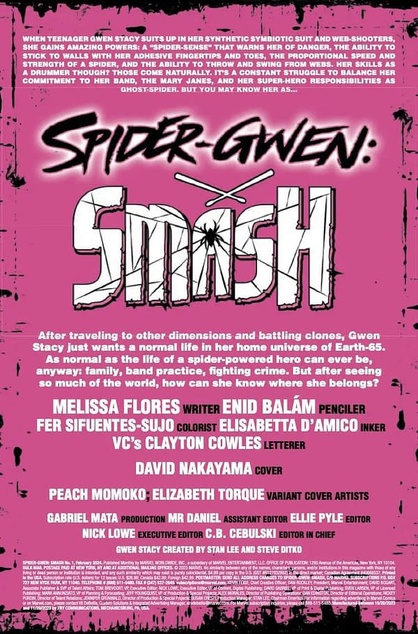 Interior preview page from SPIDER-GWEN SMASH #1 DAVID NAKAYAMA COVER