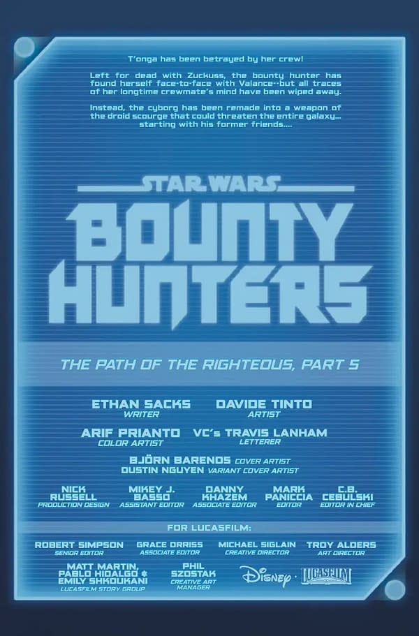 Interior preview page from STAR WARS: BOUNTY HUNTERS #41 BJORN BARENDS COVER