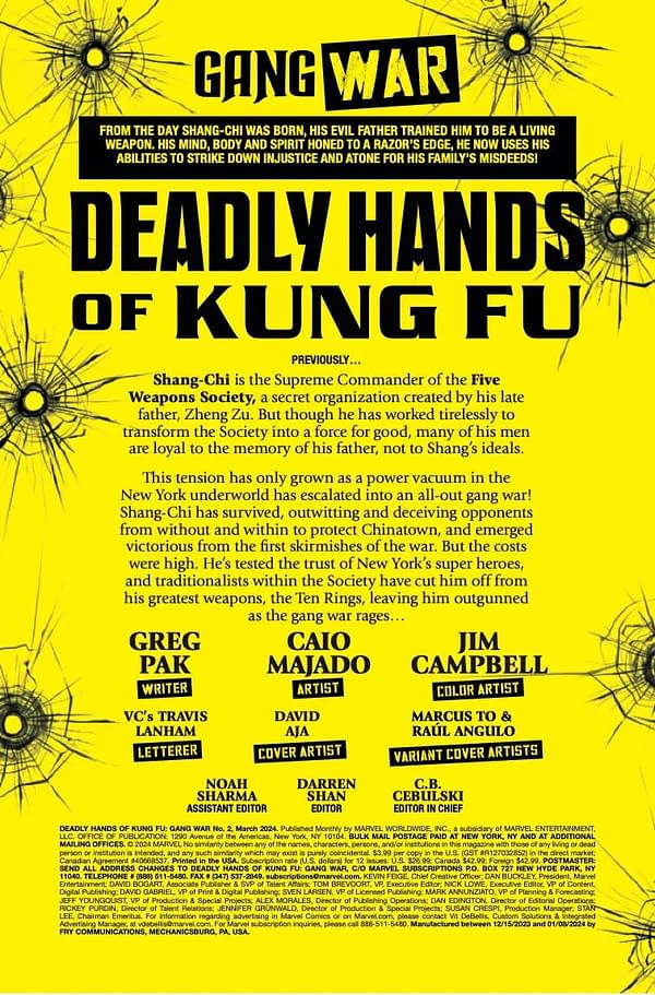 Interior preview page from DEADLY HANDS OF KUNG FU: GANG WAR #2 DAVID AJA COVER