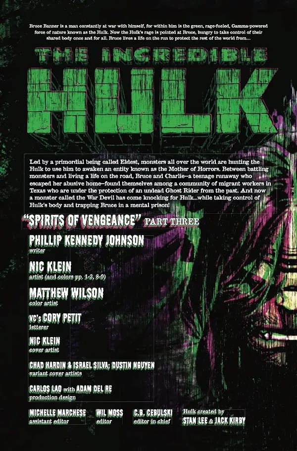 Interior preview page from INCREDIBLE HULK #8 NIC KLEIN COVER