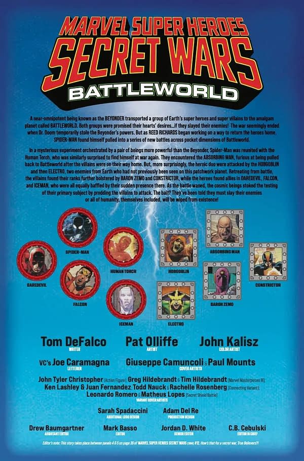 Interior preview page from MARVEL SUPER HEROES: SECRET WARS - BATTLEWORLD #3 GIUSEPPE CAMUNCOLI COVER