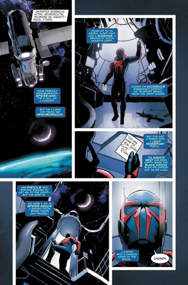Interior preview page from MIGUEL O'HARA: SPIDER-MAN 2099 #2 NICK BRADSHAW COVER