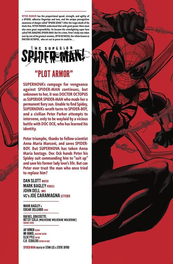 Interior preview page from SUPERIOR SPIDER-MAN #3 MARK BAGLEY COVER