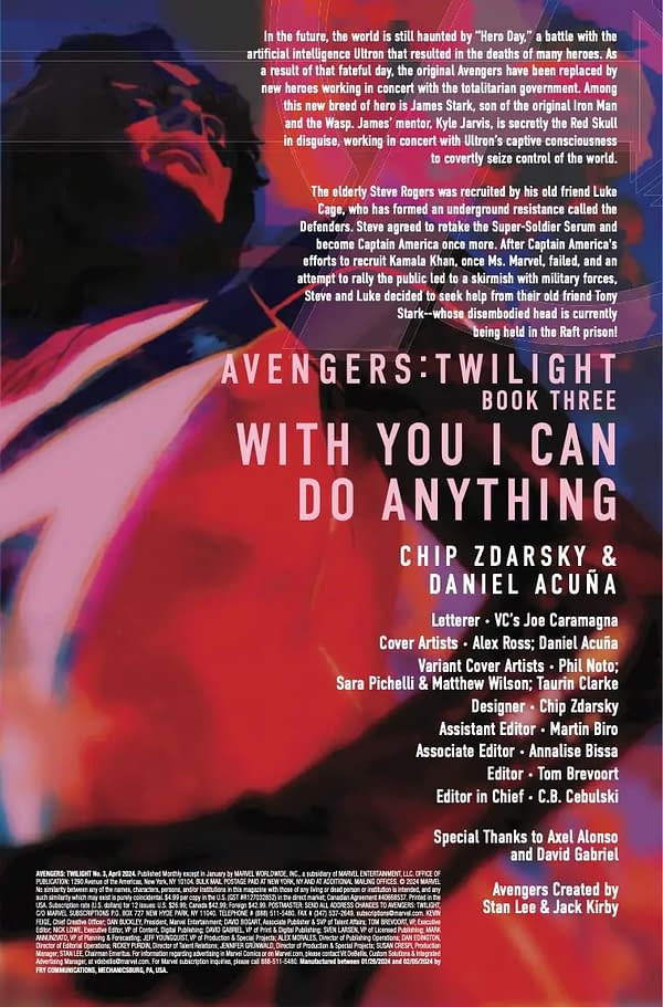 Interior preview page from AVENGERS: TWILIGHT #3 ALEX ROSS COVER