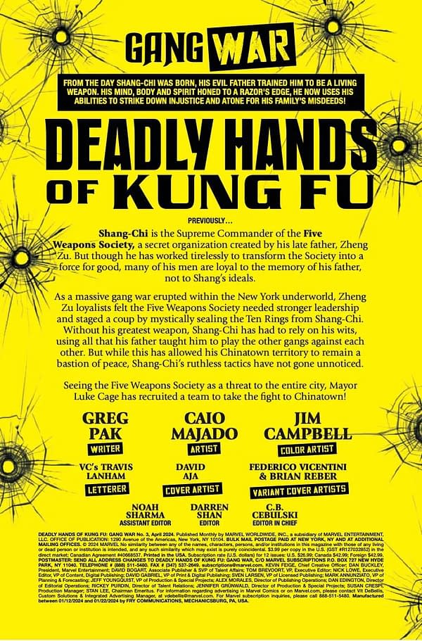 Interior preview page from DEADLY HANDS OF KUNG FU: GANG WAR #3 DAVID AJA COVER